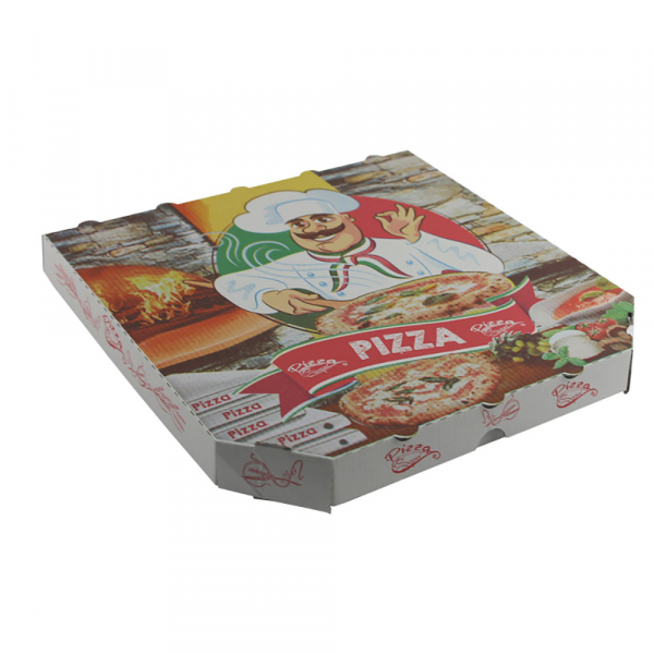 Pizzakarton Pizza Karton Pizzabox to go 30x30x3 cm Pizzakarton Motivdruck (100 Stk.)